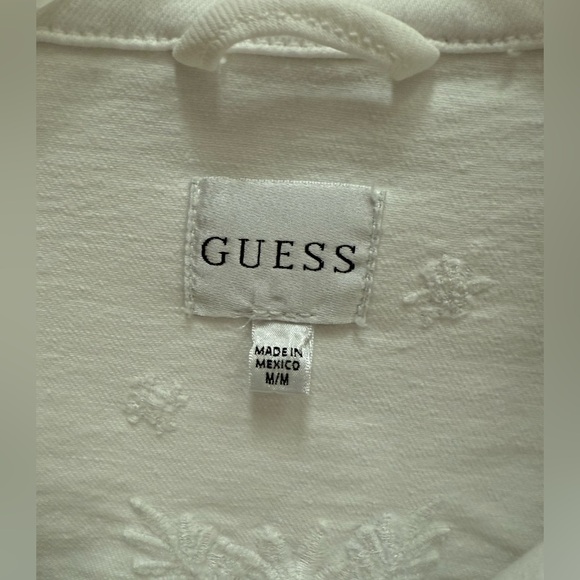 Guess Women's White  peplum Jean Jacket - Picture 7 of 13